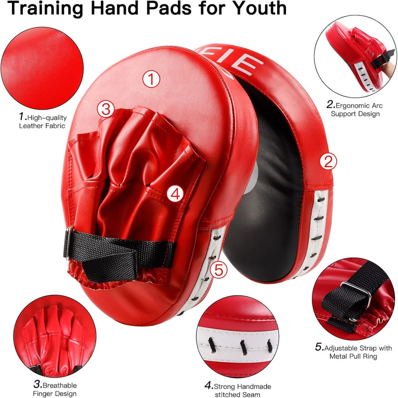 3-in-1 Boxing Pad Set –Focus Punching Mitts, Martial Arts Target Training Paddle and Kicking Pad for Kickboxing Taekwondo Karate MMA, Boxing Equipment Sparring for Kids, Teens & Women - BeesActive Australia