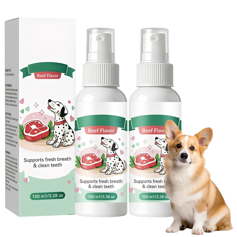 2Pcs Dog Dental Care Spray,Dentaclean Spray for Dogs,Dental Formula Water Additive for Dogs,Fresh Breath & Teeth Care for Your Pet