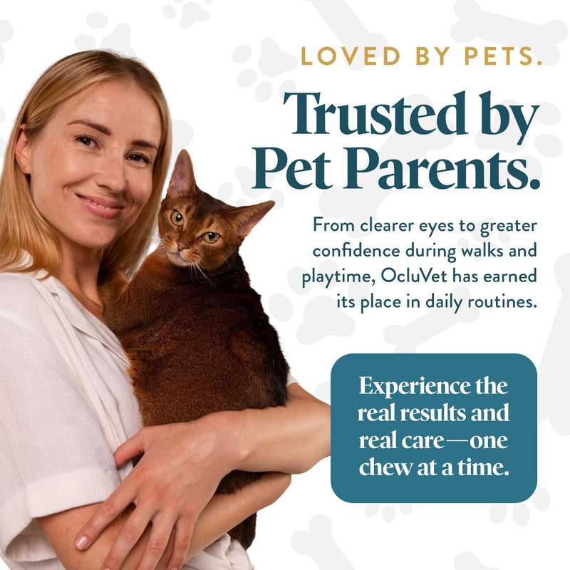 OcluVet Bundle Eye Supplements for Dogs & Cats | Vision Chews with Omega-3 for All Ages - Includes 15 Chicken Liver Flavored Chews & Pet Eye Drops, 16 mL | Antioxidants & 2% NAC for Cataracts