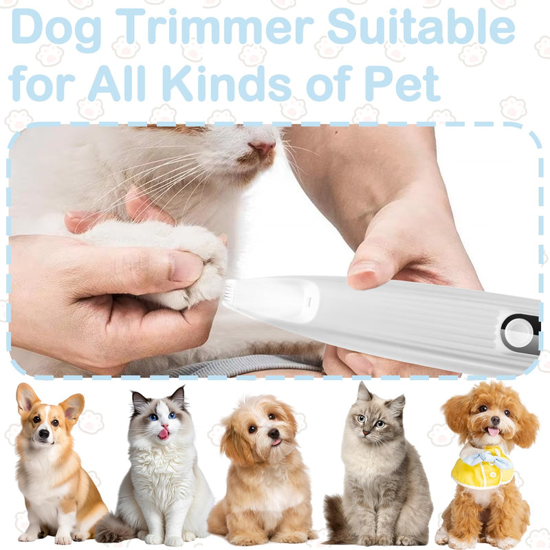 Quiet Dog Clipper, Paw Trimmer with LED Light, USB Rechargeable Waterproof Paw Shaver, Pro Dog Trimmer, Super Quiet Painless Paw Care for Dogs - BeesActive Australia