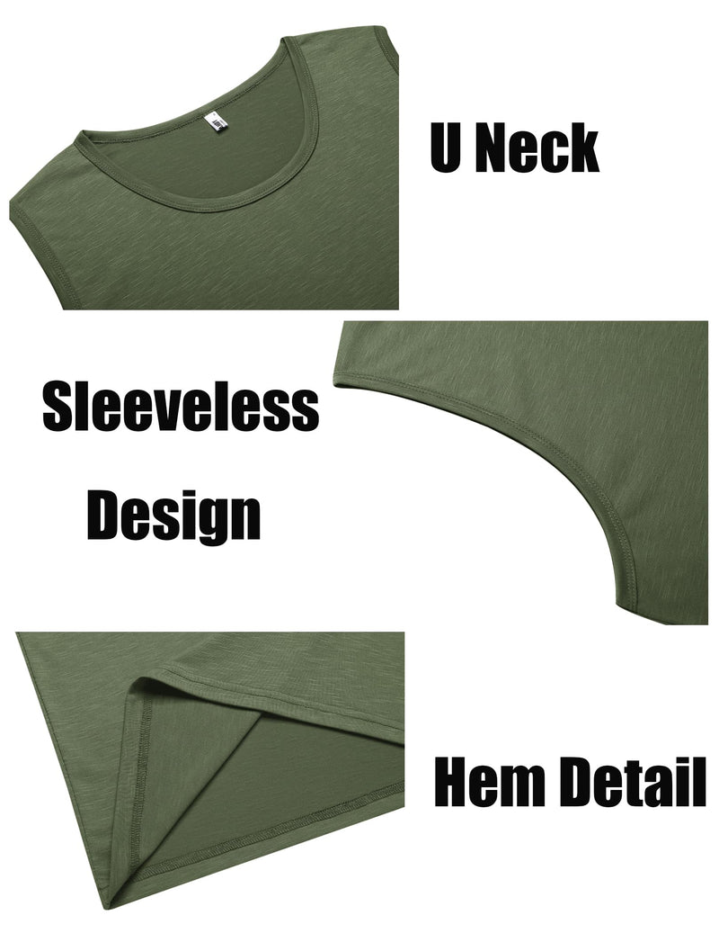 COOFANDY Men's Workout Tank Top 2 Pack Casual Soft Sleeveless Gym Muscle Shirts Bodybuilding Tee Black\army Green Large - BeesActive Australia