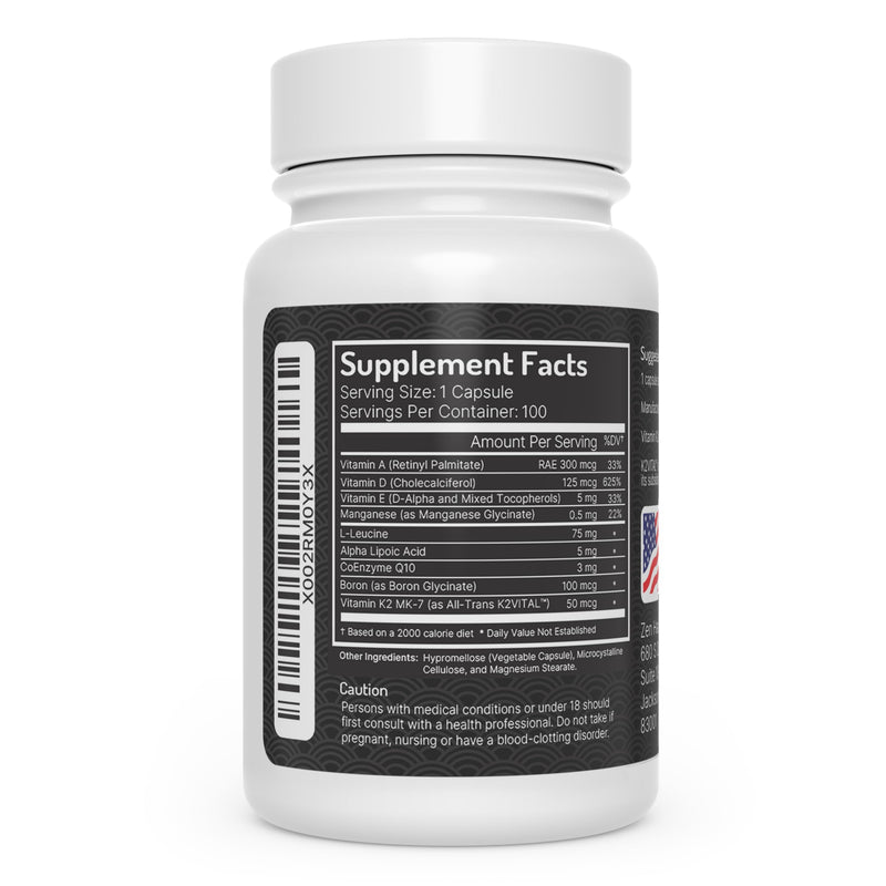 Zen Haus ADK Vitamins A D3 K2 E with CoQ10 & Alpha Lipoic Acid – Bone, Heart & Immune Support – 100 Capsules 1