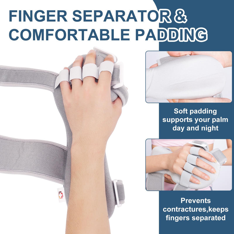 Resting Hand Splint Stroke Hand Brace with Finger Separators, Night Immobilizer Wrist Finger Brace with Sling for Carpal Tunnel & Stroke Recovery (S-Right) S-Right