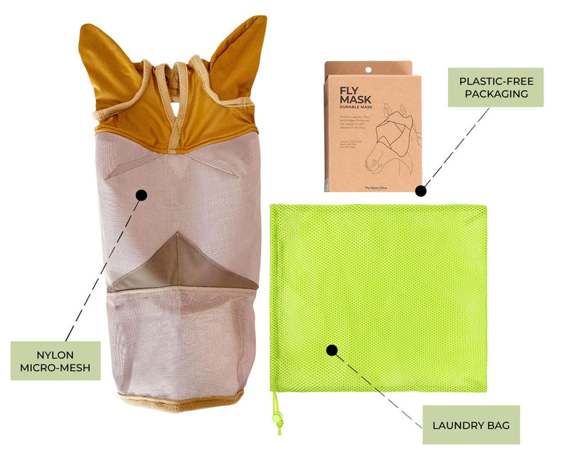 Horse Fly Mask with Ears and Nose – Fly Masks with Nose Ears Cover - Non-Heat Transferring Mesh – 70% Uv Protection - Breathable Equine Fly Mask – Full Size Horses – Soft and Comfortable Face Flymask Horse Size Horse Fly Mask With Ears and Nose - BeesActive Australia