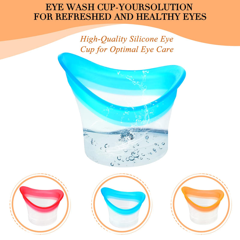 Eye Wash Cups for Eye Wash Bath Kit 6 Pack Silicone Eyes Cleaning Cup Reusable Eyewash Cleaner Cups Portable Eyes Rinse Cup Care Tool for Relief Cleansing Make up Dust Quick Discomfort