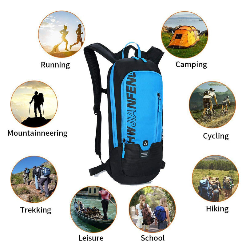 Outdoor Riding Backpack, Outdoor Sport Backpack with Water Bladder Design Biking Backpack Bike Rucksack Hydration Backpack Outdoor Gear for Skiing Running Hiking Cycling Backpack (Blue)