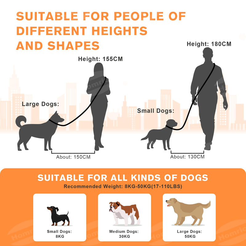 Hands-Free Dog Leash - LED Light Up Rechargeable & Jogging with Car Seat Belt for Small to Large Dogs - Adjustable Crossbody/Waist Dog Leash for Night Walking Running, Training, Hiking (2.6 m) - BeesActive Australia