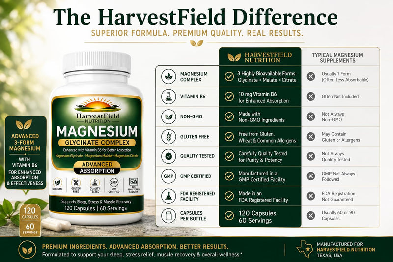 Magnesium Glycinate Complex Supplement with Vitamin B6, 120 Capsules