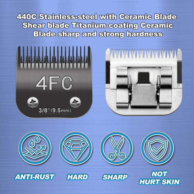 10# Blade Dog Grooming Clipper Replacement Blades Compatible with Andis Dog Clippers,Most A5, Wahl KM Series Clippers,Detachable Ceramic Blade,Size-10#, 1/16-Inch Cut Length (1.5mm) Black 10# 1.5mm - BeesActive Australia