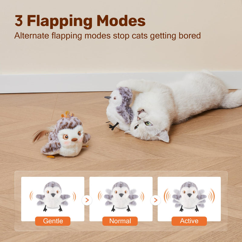 Potaroma Cat Toys 2 Pcs Flapping Sandpiper Pair-Mate, Lifelike Birds Chirp, Chargeable Touch Activated Kitten Toy Interactive Cat Kicker Exercise, Catnip Toys for All Breeds Piper Couple - BeesActive Australia