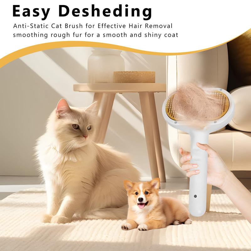 Cat Steam Brush, Cat Brushes for Indoor Cats, 3 In 1 Cat Hair Brush for Effective Hair Removal, Cat Brush for Shedding for Long & Short Haired Cats & Dogs - BeesActive Australia