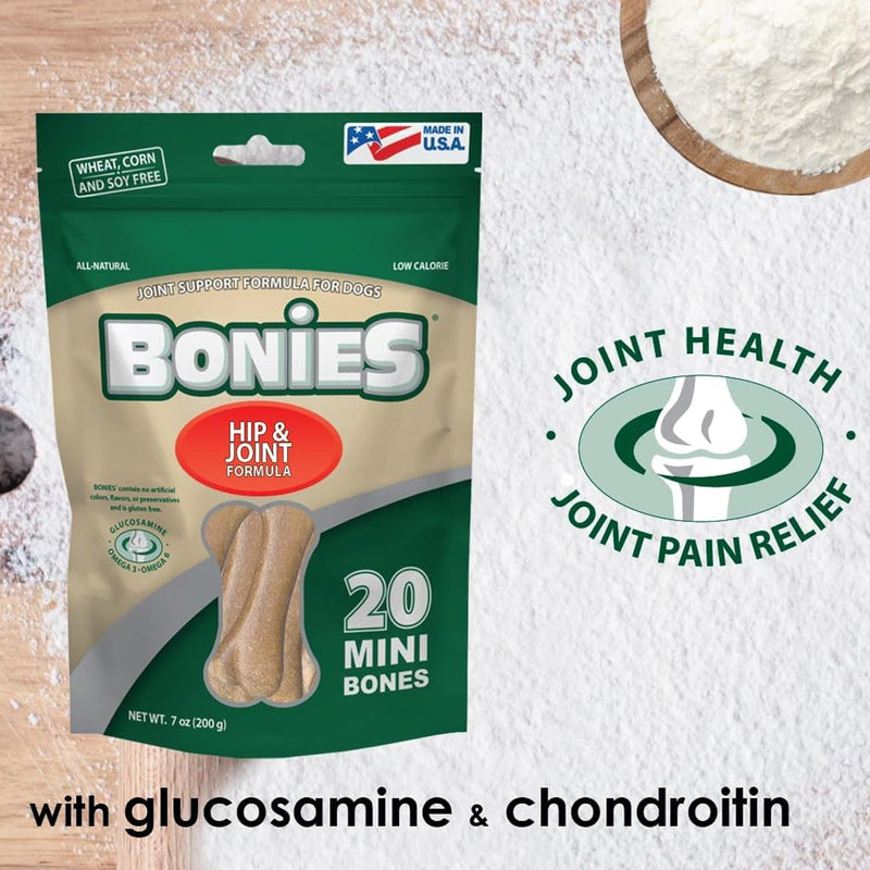 Bonies Natural Hip & Joint Formula Medium-Sized Single Bone, Glucosamine & Omega Fatty Acids, Fresh Breath, Clean Teeth, Low Calories, Chicken Flavor, 1 Bone - BeesActive Australia