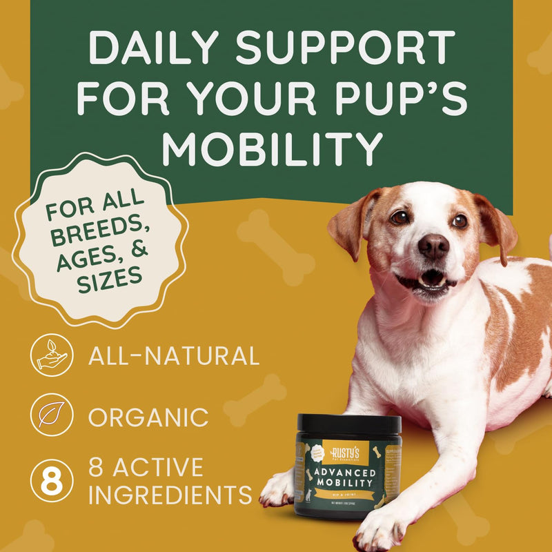Rusty's Pet Essentials Premium Hip & Joint Dog Supplement (170 Chews) - Advanced Mobility - Formulated with Chondroitin - Calcium - Glucosamine - Turmeric & MSM for Joint Health - Made in The USA - PawsPlanet Australia