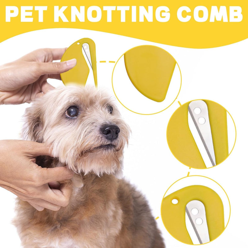 5pcs Knotting Comb Set for Cats - Cat Matted Fur Remover, Dog Combs for Grooming Matting and Split Ends Hair Trimmer - Effective Pet Care Tools - BeesActive Australia