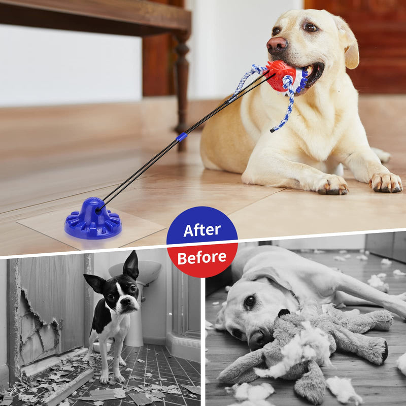 Dog Toys for Aggressive Chewers Interactive Dog Toys, Suction Cup Dog Toy Tug of War Indestructible, Dog Puzzle Toys Treat Food Dispensing Ball, Dog Enrichment Toys - BeesActive Australia