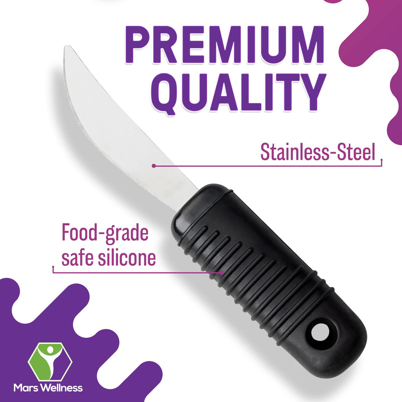 Mars Wellness Weighted Utensils Set - 3-Piece Heavy Duty, Stainless Steel Fork, Knife, and Spoon Adaptive Utensils Enhanced Stability while Eating for Elderly, Hand Tremors and Parkinson's Patients 3 Piece - BeesActive Australia