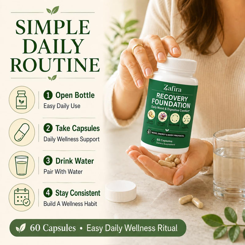 Zafira 𝑅𝑒𝑐𝑜v𝑒𝑟y Foundation 𝐶𝑎p𝑠𝑢l𝑒𝑠,𝑧𝑎𝑓𝑖𝑟𝑎 𝑜𝑟𝑔𝑎𝑛𝑖𝑐𝑠,All-Natural Ingredients, Natural 𝐻e𝑟b𝑎l Formula w𝑖tℎ 𝑆a𝑓f𝑟o𝑛 𝐸x𝑡r𝑎c𝑡