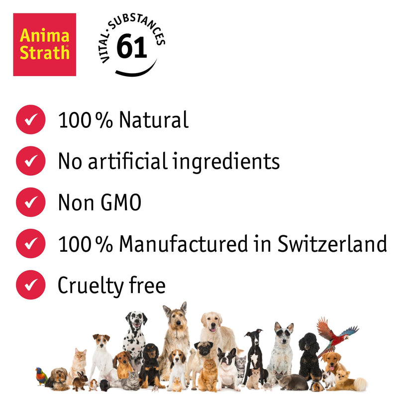 Anima Strath Nutritional Tablet Supplement for Pet Dogs - 61 Nutrients, Vitamins, Minerals, Amino Acids, Natural Immune System Canine Supplement for Digestion, Fur Coat & Skin (200 tablets) 200 tablets