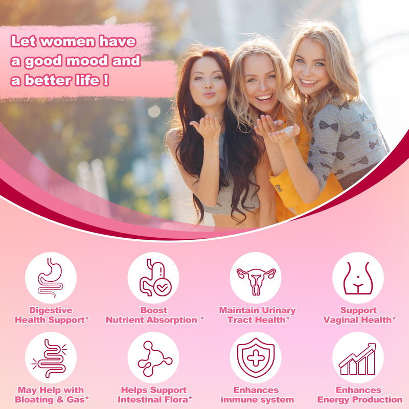 KFG Women's Probiotic, 100 Billion CFUs, 20 Strains, with Organic Prebiotics+Cranberry & D-Mannose, for Boost Immune, Digestive, Gut, Vaginal & Urinary Health, Gluten Dairy & Soy Free, 100 Tablets. - BeesActive Australia
