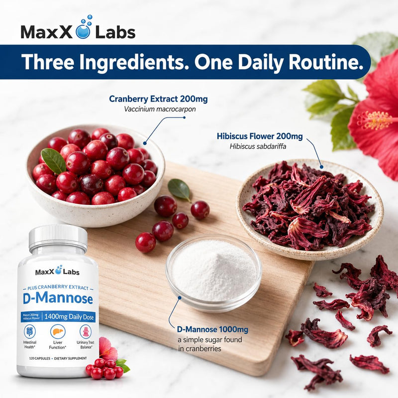 D-Mannose Capsules, 1400 Mg with Cranberry & Hibiscus Flower, 120 Ct | Fast Acting Formula, Supports Bladder & Urinary Tract Health - Extra Strength 60 Servings 120 Count (Pack of 1) D Mannose