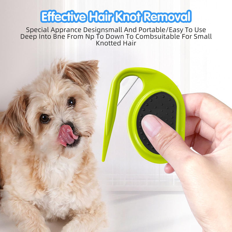 2PCS Pet Knotting Comb, 3 in 1 Knotting Comb Pet Grooming Tool, Small and Sharp, for Removing Tangled and Loosse Hair (Blue*2) Blue*2 - BeesActive Australia