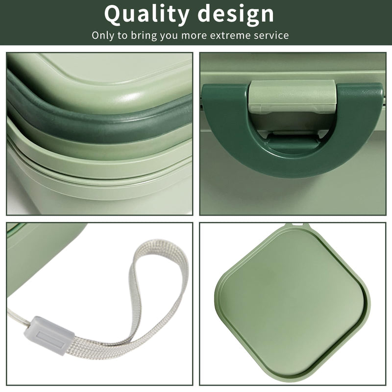 Collapsible Dog Water Bowl, Portable Dog Bowl for Traveling, 2-in-1 Pet Food and Water Feeder - Travel Dog Bowls with Lid for Walking, Traveling, Camping and Hiking Green - BeesActive Australia