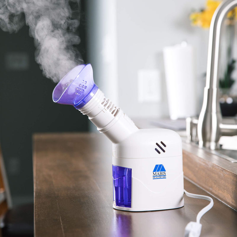 MABIS Facial Steamer, Steam Inhaler, FSA Eligible, Vaporizer or Vocal Steamer with Aromatherapy Diffuser and Soft Face Mask for Cleansing, Sinus Pressure, Congestion, Colds and Cough, 25mL - BeesActive Australia