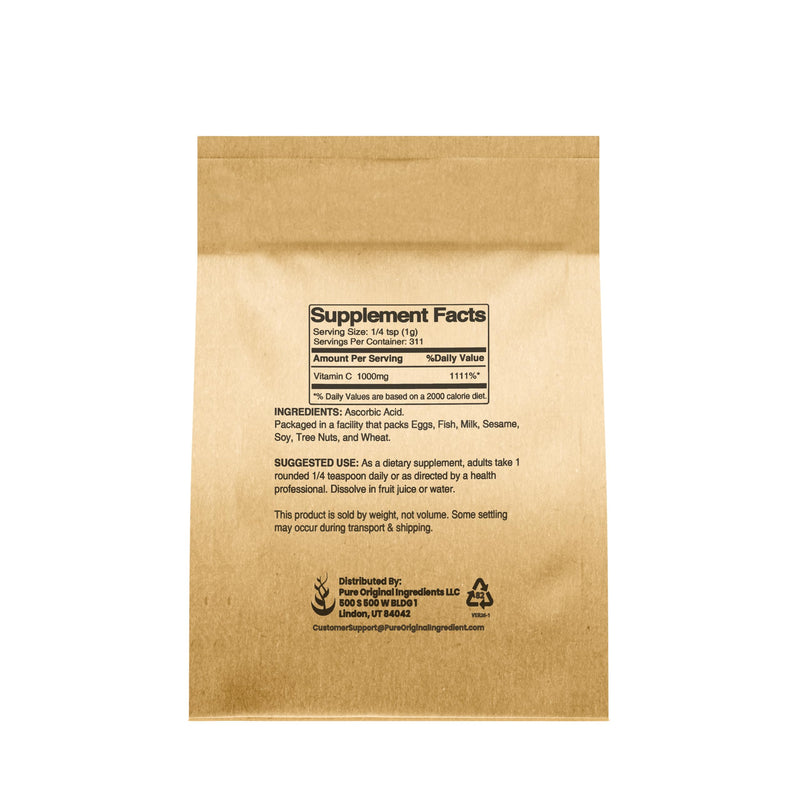 Pure Original Ingredients, Vitamin C Powder, 11 Oz | For cooking, baking, and seasoning 11 Ounce (Pack of 1)