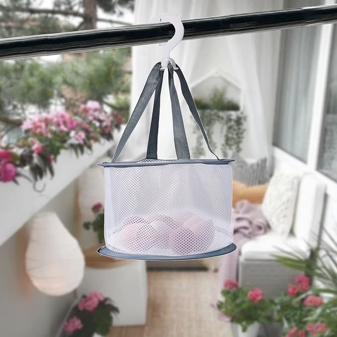 Clothes Drying Net Laundry Net Indoor Makeup Brush Drying Hanging Net for Sponge Eggs Foldable Mesh Net Small Capacity Windproof Folding Breathable - BeesActive Australia
