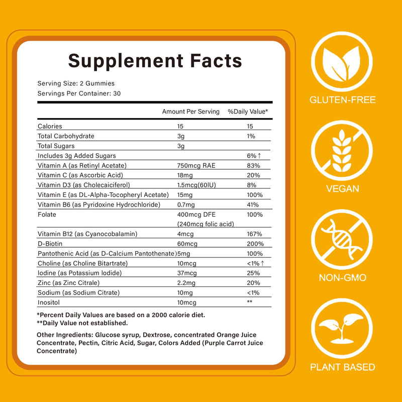 PCOS Gummy for Hormonal Balance, Vitamins for Women Fertility & Ovarian Conception Support, Gummies with Multivitamin, Myo Inositol and Folate, Helps Menstrual Cycle and Ovulation Health