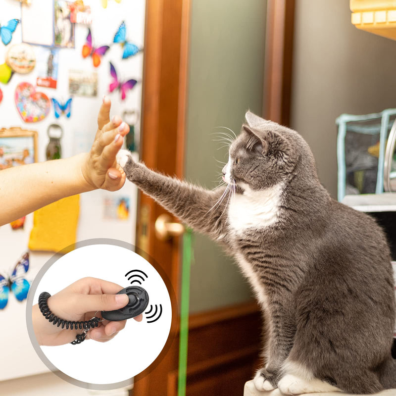 4 Pcs Cat Clicker Training Kit Includes 2 Pet Cat Training Target Sticks 2 Cat Training Clickers with Wrist Strap,Retractable Target Stick Clicker, Positive Behavior Reinforcer for Cats Pets Puppy Dog - BeesActive Australia