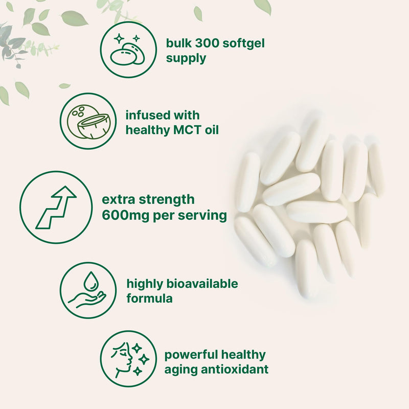 Micro Ingredients Alpha Lipoic Acid 600mg with MCT Oil, 300 Softgels | ALA Supplement for Liver, Antioxidants, Nerve, Cardiovascular Health Support | Non-GMO, Gluten-Free, Soy-Free