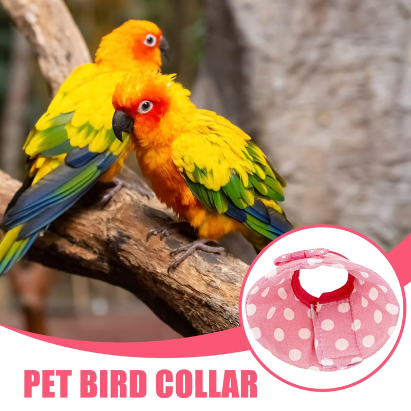 SUPVOX Parrot Recovery Collar Adjustable Bird Neck Cone for Anti-Biting and Pecking Soft Comfortable Protective Ring for Faster Wound Healing Suitable for Medium Birds Pink