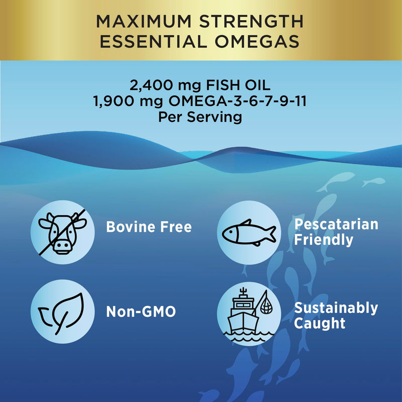 Renew Life Norwegian Gold Fish Oil Super Critical Omega 3 6 7 9 11 60 count