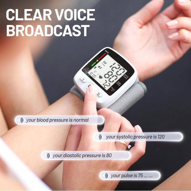 FDA Cleared Blood Pressure Monitor Wrist BP Machine for Home Use
