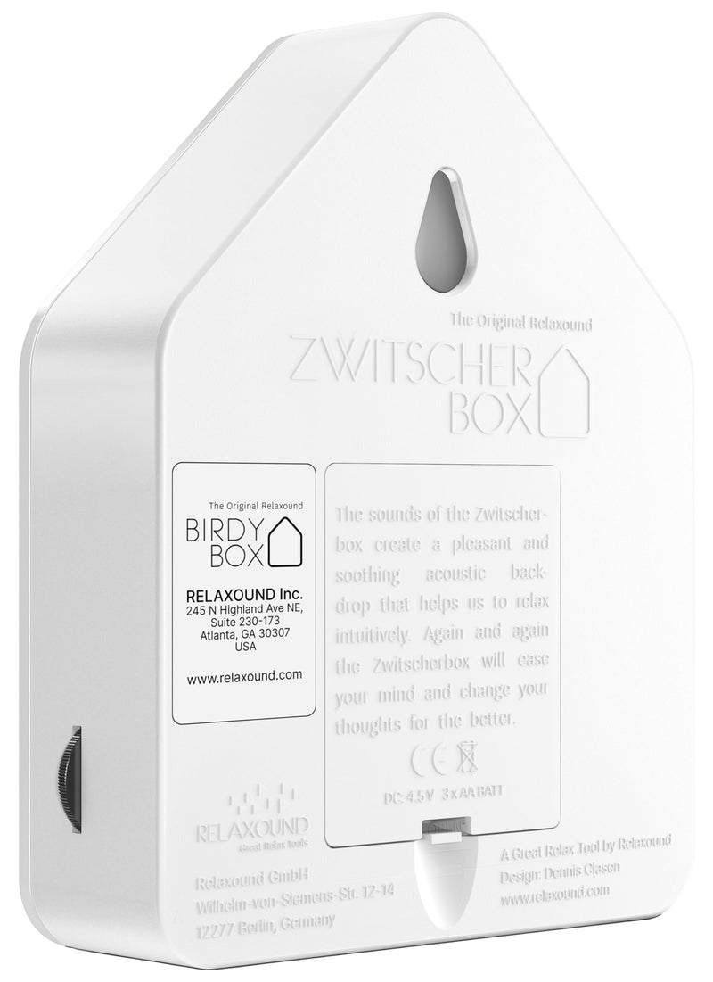 Original Birdybox White - Modern Nature Sound Box - Relaxing Cheerful Bird Concert - Motion Sensor with Sound - Relaxing Tool Classic - BeesActive Australia
