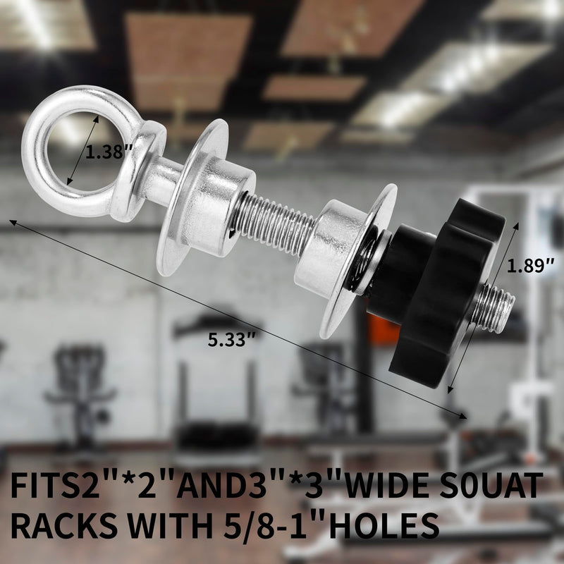 Set of 2 Heavy-Duty Stainless Steel Power Rack Attachments with Quick-Connect Buckles, Fits 2" x 2" or 3" x 3" Racks with 1/2" or 1" Holes, Wobble-Free and Secure Fit