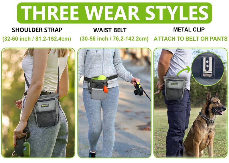 Dog Treat Pouch Magnetic Closure, Multi-Compartment Treat Pouches For Pet Training Built-in Poop Bag Dispenser for Kibble, Toys & Phone, Ideal Dog Treat Bag for Training & Walking - BeesActive Australia