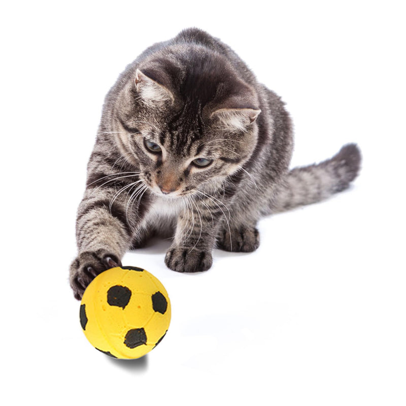CoCoo Sponge Cat Balls, 1.5 - Inches, Soft Foam Soccer Balls for Exercise and Interactive Activity, Sturdy, Bouncy Balls for Feline (12 Pieces) Sponge Soccer (12 Pcs) - BeesActive Australia