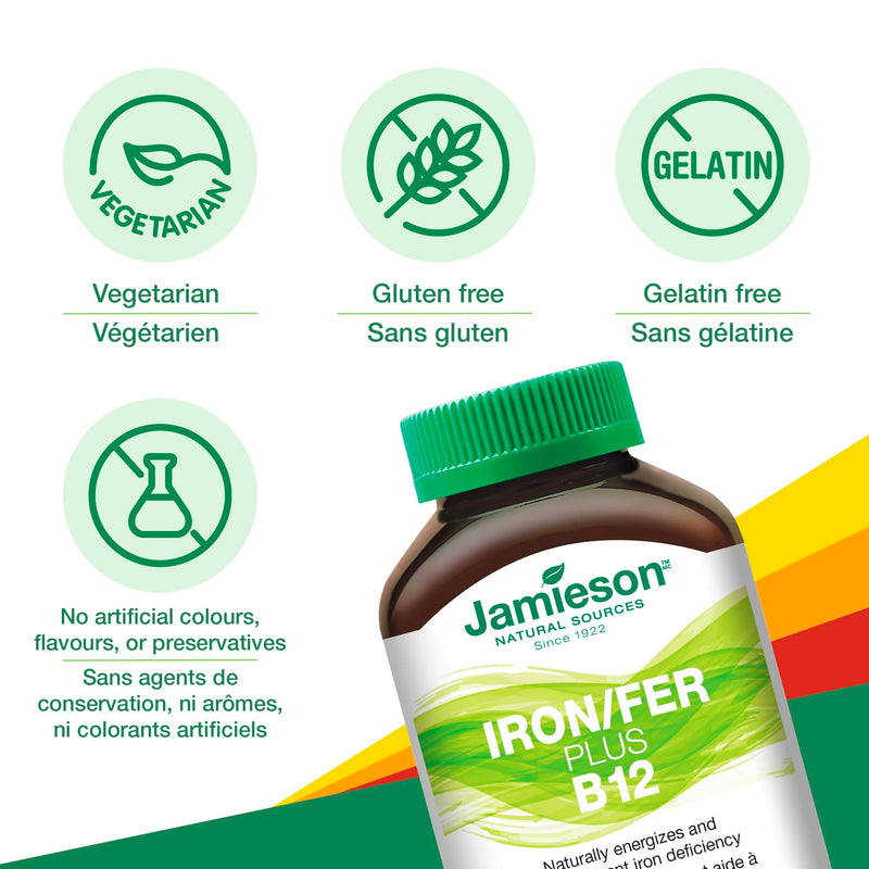 Jamieson Iron + Vitamin B12, 45 chewable tabs