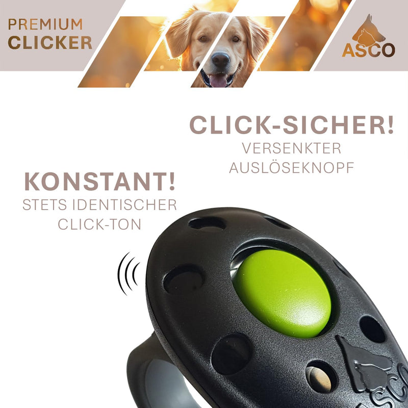 ASCO Finger Clicker, Premium Clicker for Clicker Training, Dogs Cats Horses Professional Clicker, Dog Training Clicker, Black, ASCO-01F - BeesActive Australia