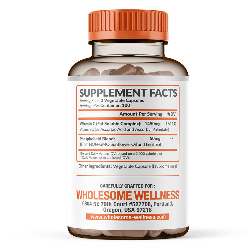 Liposomal Vitamin C Capsules (200 Pills 1500mg Buffered) High Absorption VIT C, Immune System & Collagen Booster, High Dose Fat Soluble Immunity Support Ascorbic Acid Supplement, Natural Vegan - BeesActive Australia