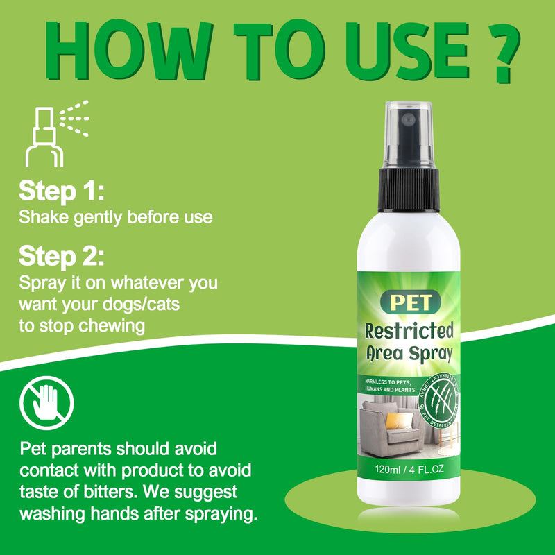 No Chew Spray for Dogs. Bitter Apple Spray for Dogs to Stop Chewing. Effective Anti Scratch Furniture Protector. Anti Chew Spray for Dogs Indoor & Outdoor Safe. Alcohol-Free & Non-Toxic, 120ML green - BeesActive Australia