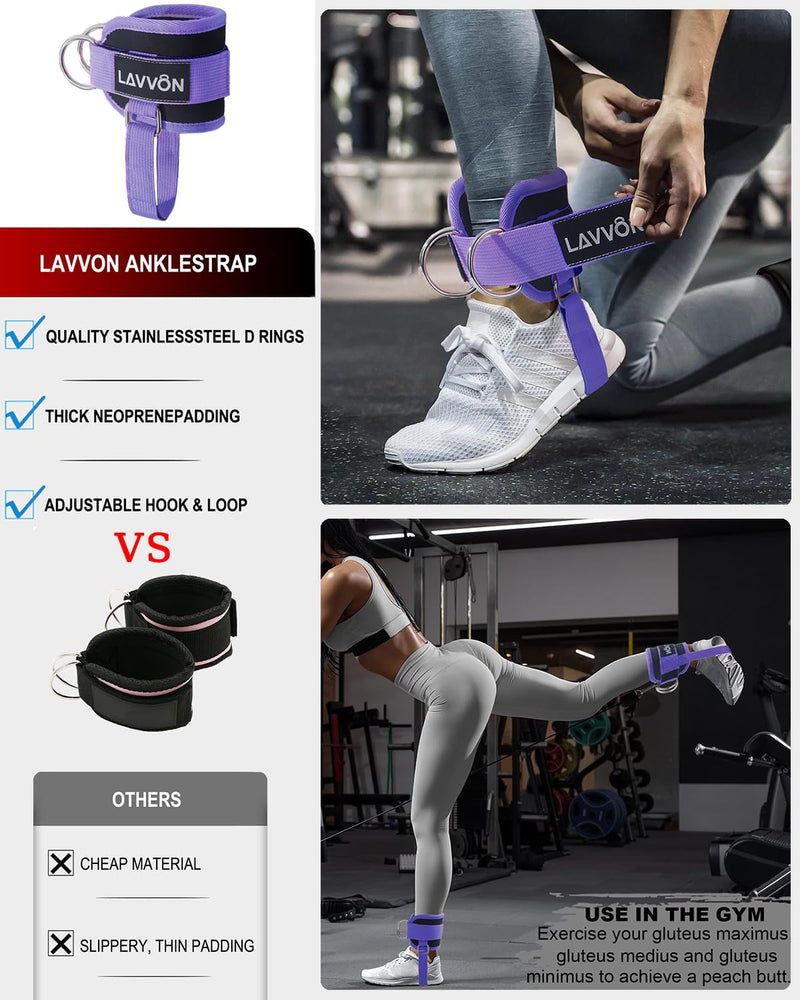7Pcs-Barbell Pad Set for Hip Thrust - Squat Pad, Bench Press Workout Foam Weight Lifting Bar Cushion,Gym Accessories for Women with Bar Bad,with Gym Ankle Straps,Hip Resistance Bands,Lifting Strap Purple - BeesActive Australia