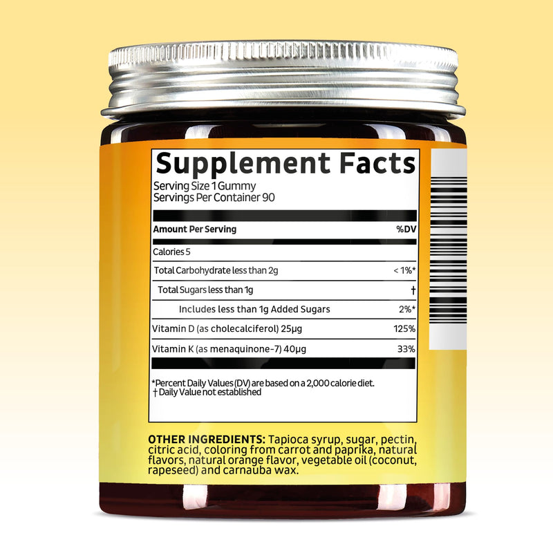 Bears with Benefits Vitamin D3 + K2 Gummies for Bone Support | Made with 40 mcg Vitamin K2 as MK-7 to complement Vitamin D3 in one delicious vegan peach gummy. 1 Count (Pack of 30)