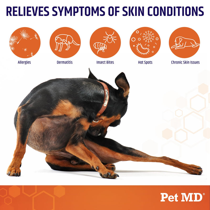 Pet MD Hydrocortisone Spray for Dogs & Cats - Itchy Skin Relief from Hot Spots, Bites, Scrapes, Irritated Skin, & Dermatitis - 4 oz Anti Itch Spray with Pramoxine - PawsPlanet Australia