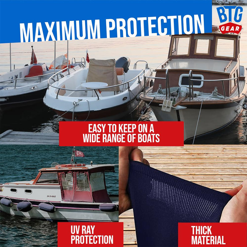 HTM-1/ HTM-2/HTM-3 Hole in The Middle Marine Fleece Boat Fenders Bumpers Covers/Socks (Navy Blue) HTM-2 (8"x20") - TWO PACK - BeesActive Australia