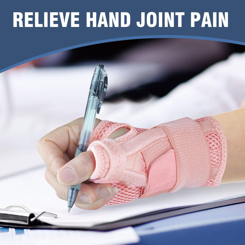 Thumb Brace, Thumb Spica Splint for Right Hand or Left Hand for Arthritis Pain & Support, Trigger Thumb Splint and Stabilizer for Carpal Tunnel Pain Relief, Tendonitis, Sprain, Pink