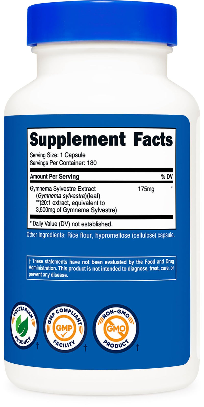 Nutricost Gymnema Sylvestre 3,500mg (20:1 Extract) from 175mg, 180 Capsules - Non-GMO, Gluten Free, and Vegetarian Friendly - BeesActive Australia