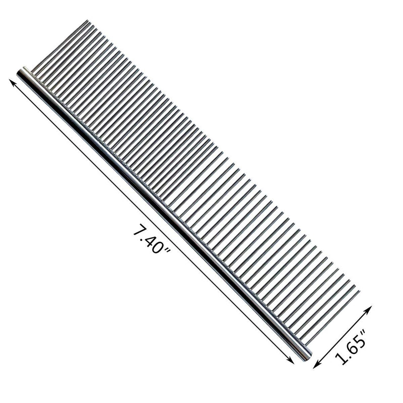 Stainless Steel Pet Grooming Comb with Rounded Ends - Professional Tool for Long and Short-Haired Dogs, Cats and Greyhounds - BeesActive Australia